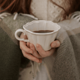 White Japanese Scalloped Stoneware Mug - Faire Living