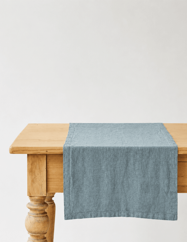 Blue Fog Linen Table Runner