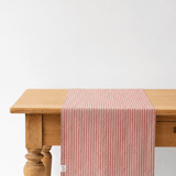 Red Natural Stripes Linen Table Runner