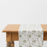 White Botany Linen Table Runner