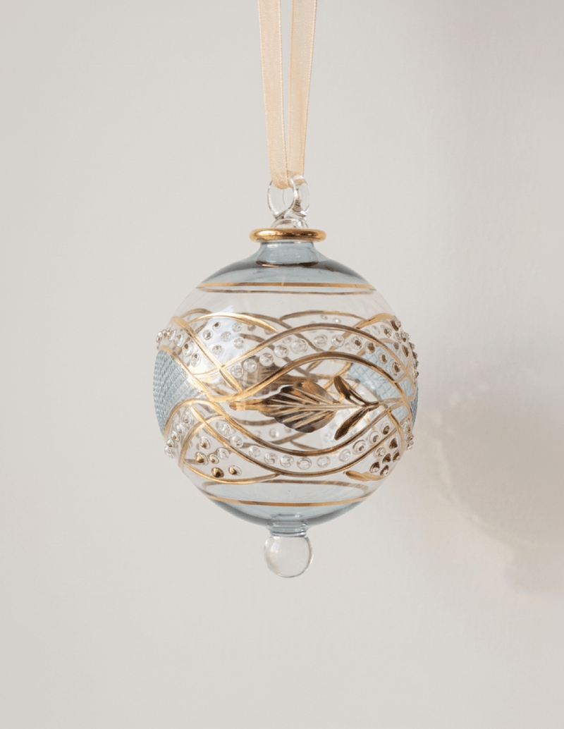 Teal Garland Egyptian Glass Ornament