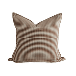 Chocolate Gingham Handwoven Cotton Cushion - Faire Living