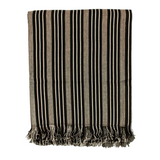 49x63" Black Stripe Handwoven Throw - Faire Living
