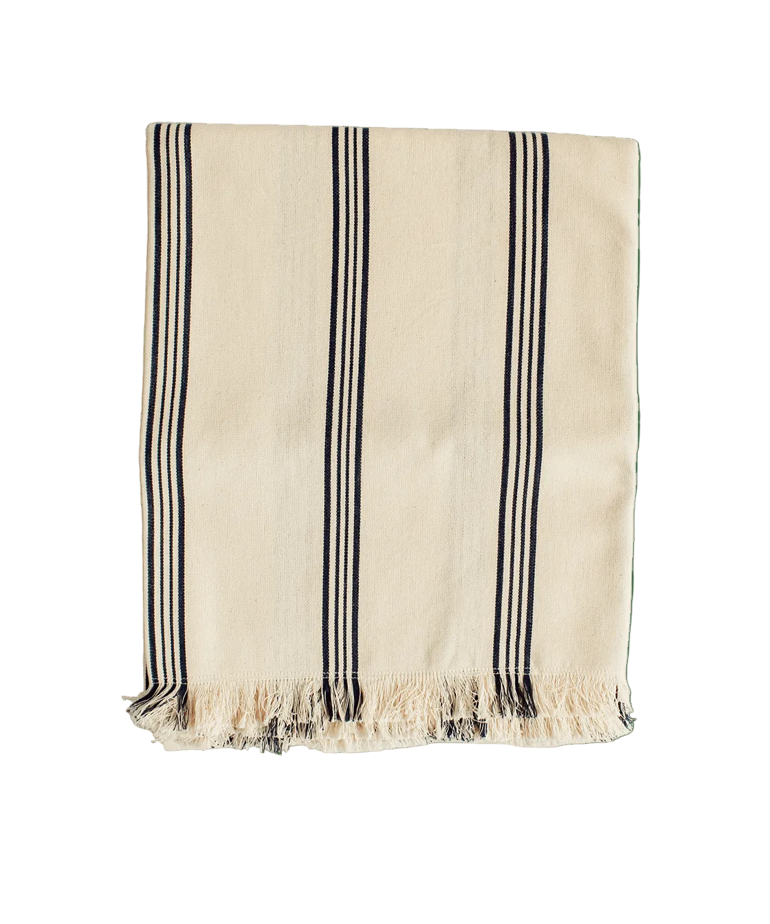 49x63" Navy Stripe Handwoven Throw - Faire Living