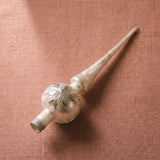 Matte white mouth-blown glass tree topper with mirrored silver panels, made in Thuringia, Germany