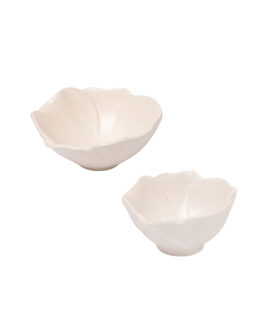 White Porcelain Flower Snack Bowls - Faire Living