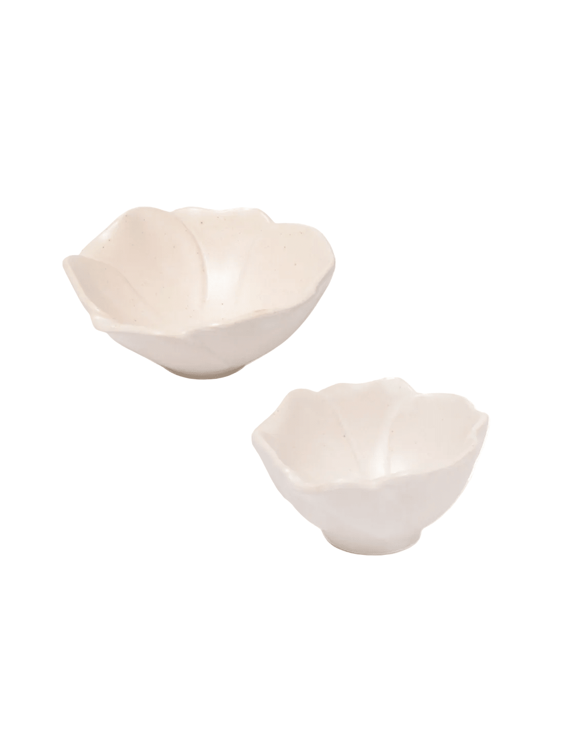 White Porcelain Flower Snack Bowls - Faire Living