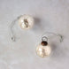 2 inch silver crackle glass Christmas bauble with a bronze cap and ribbon hanger, made in India