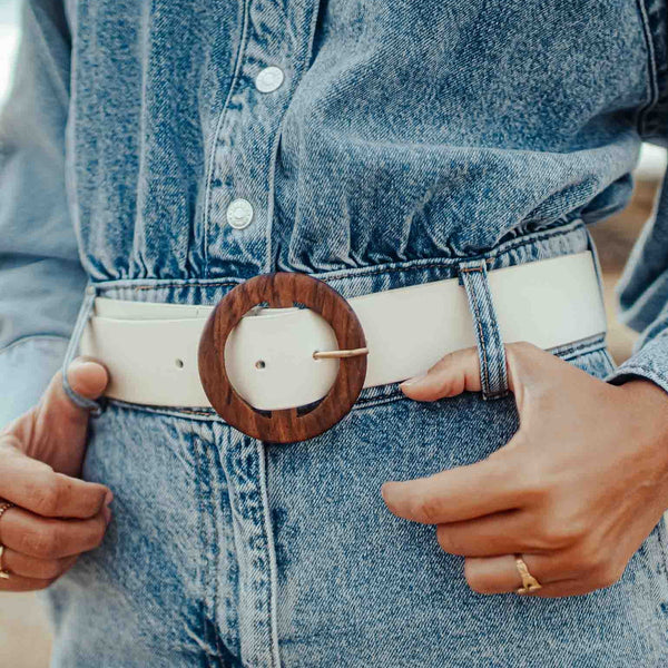 Blanco Recycled Leather Belt