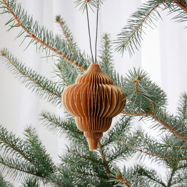 Folded Cotton Ornament in Camel Jewel