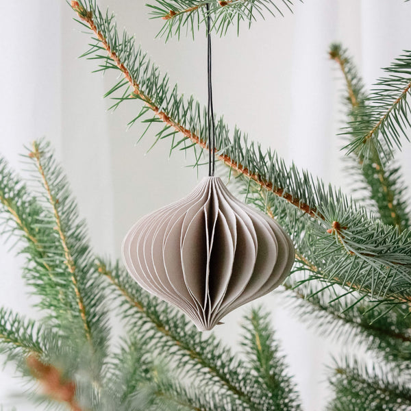 Folded Cotton Ornament in Silver Onion