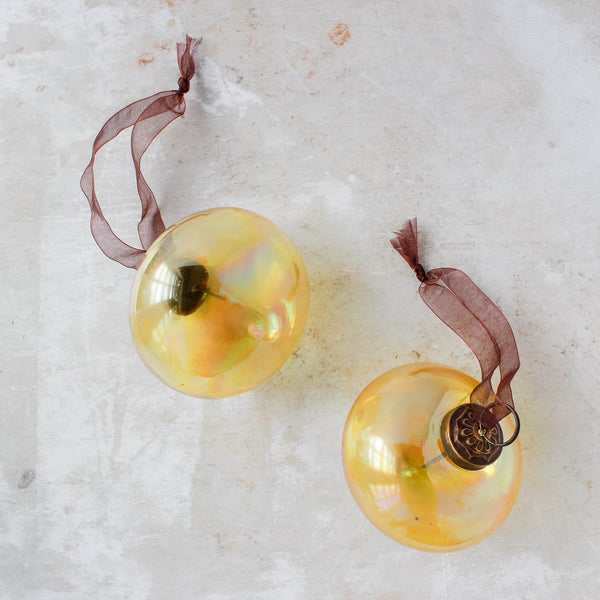 3" Gold Lantern Glass Bauble Ornament
