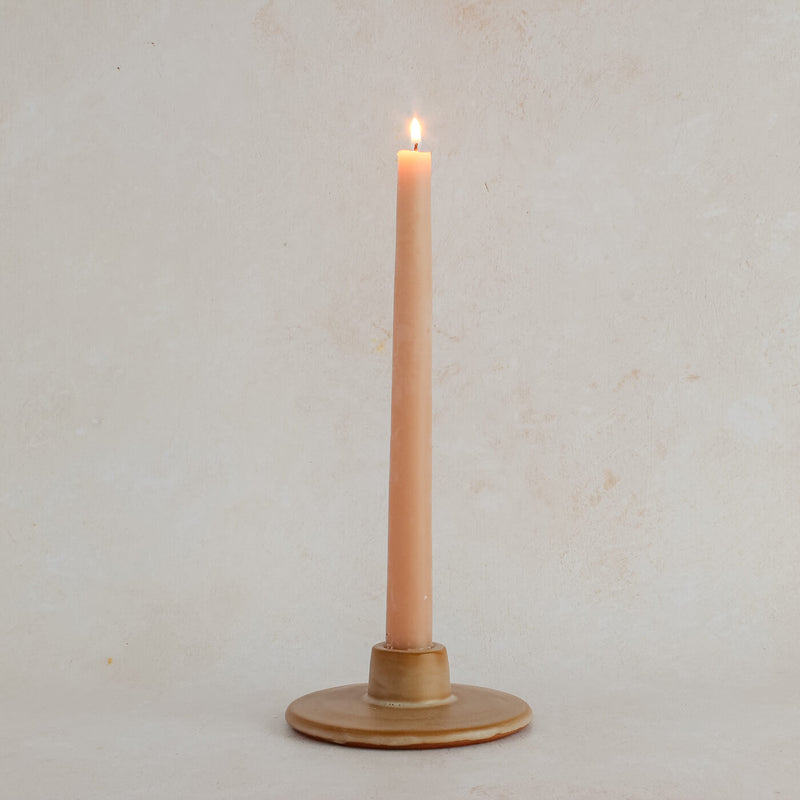 The Eliana traditional Spanish Terracotta Pedestal Candlesticks