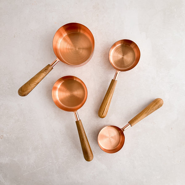 Copper & Wood Measuring Cups