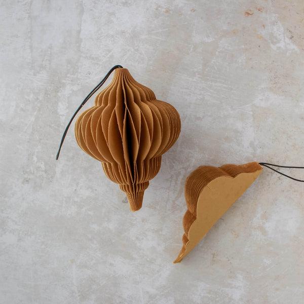 Folded Cotton Ornament in Camel Jewel