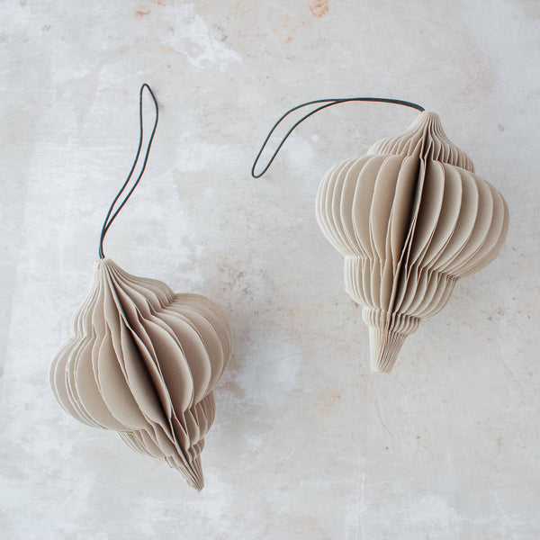 Folded Cotton Ornament in Silver Jewel