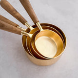 Gold & Teakwood Measuring Cups