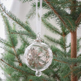 Silver Snowflake Egyptian Glass Ornament 3.4"