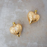 Inge-Glas Gold Heart Ornament 3.2"