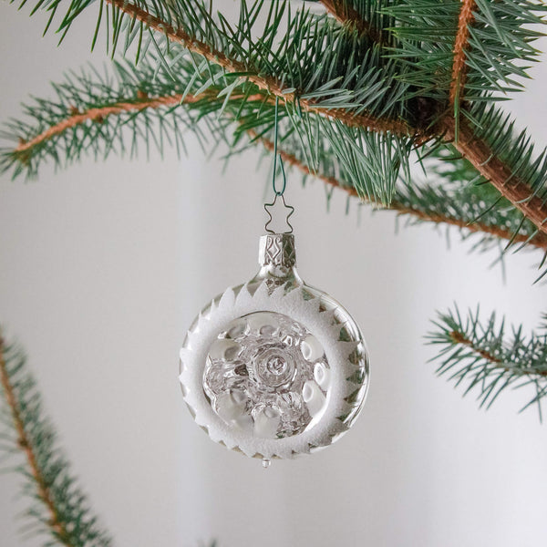 Inge-Glas Silver Reflector Ornament 2.4"