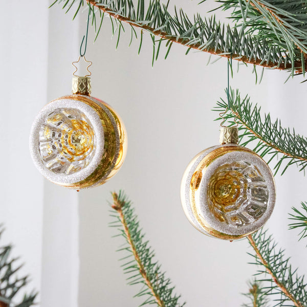 Inge-Glas Gold Reflector Ornaments