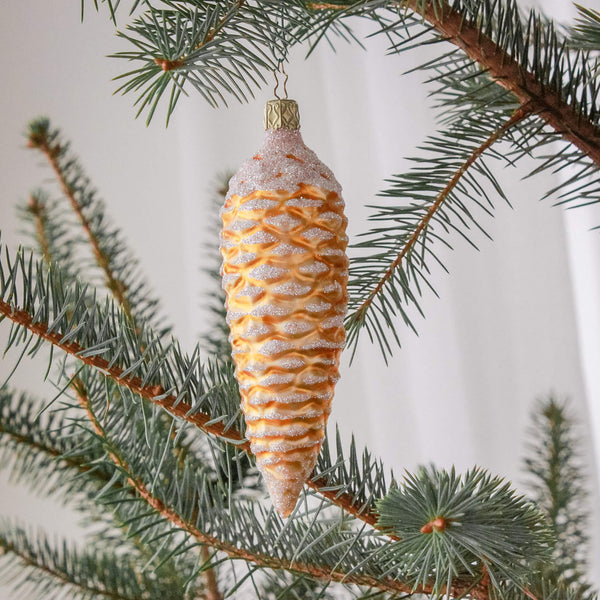 Inge-Glas Gold Pinecone Ornament 5.4"