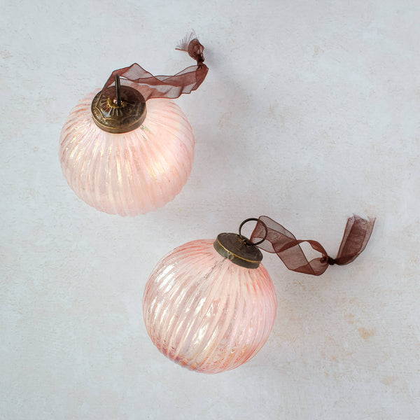 3" Rose Rainbow Glass Bauble Ornament