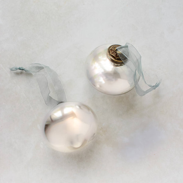 3" Silver Lantern Glass Bauble Ornament