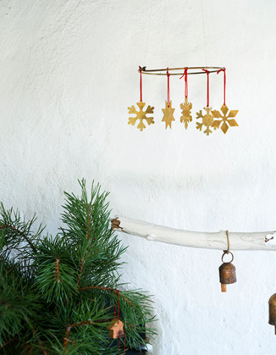 Pure Brass Snowflake Ornaments