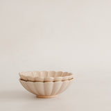 Porcelain Scalloped Edge Serving Bowls by Marumitsu Poterie Japan