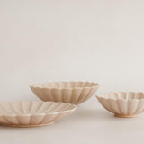 Scalloped Edge Pottery Serving Bowls by Marumitsu Poterie