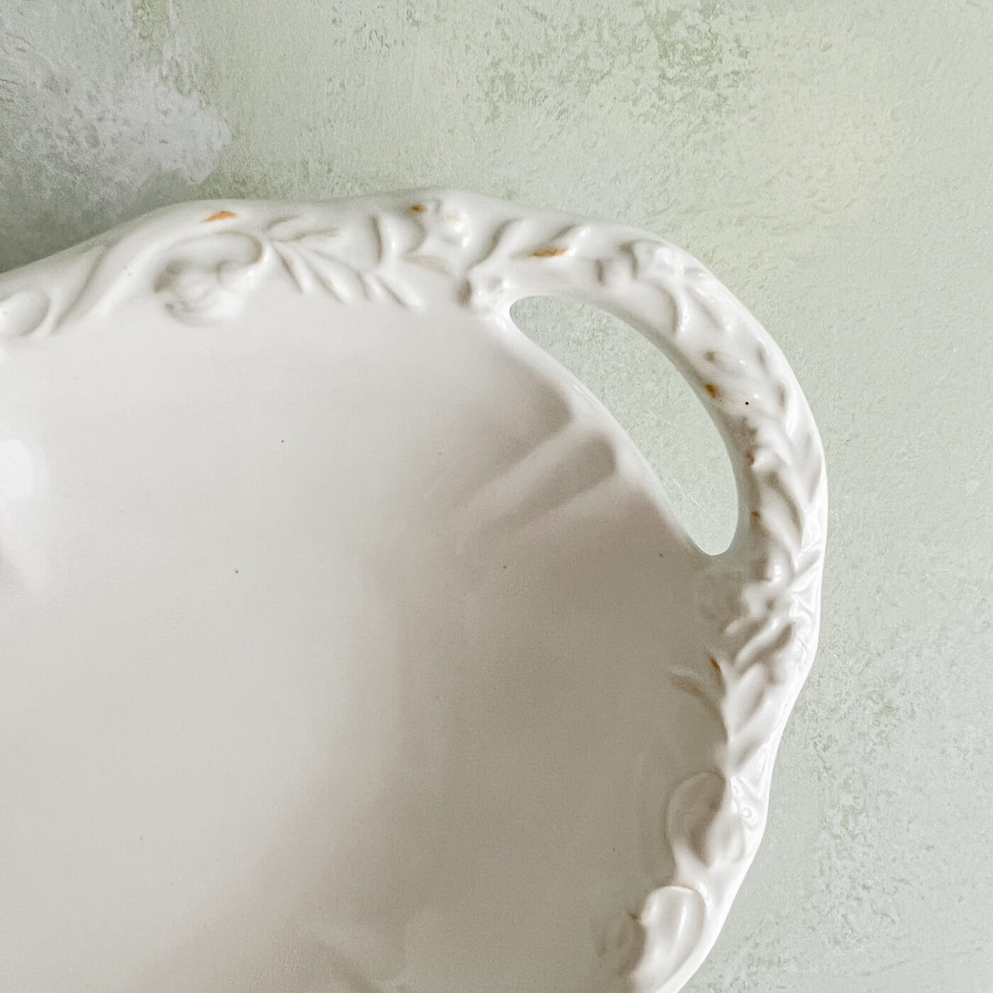 White Porcelain Floral Serving Bowl