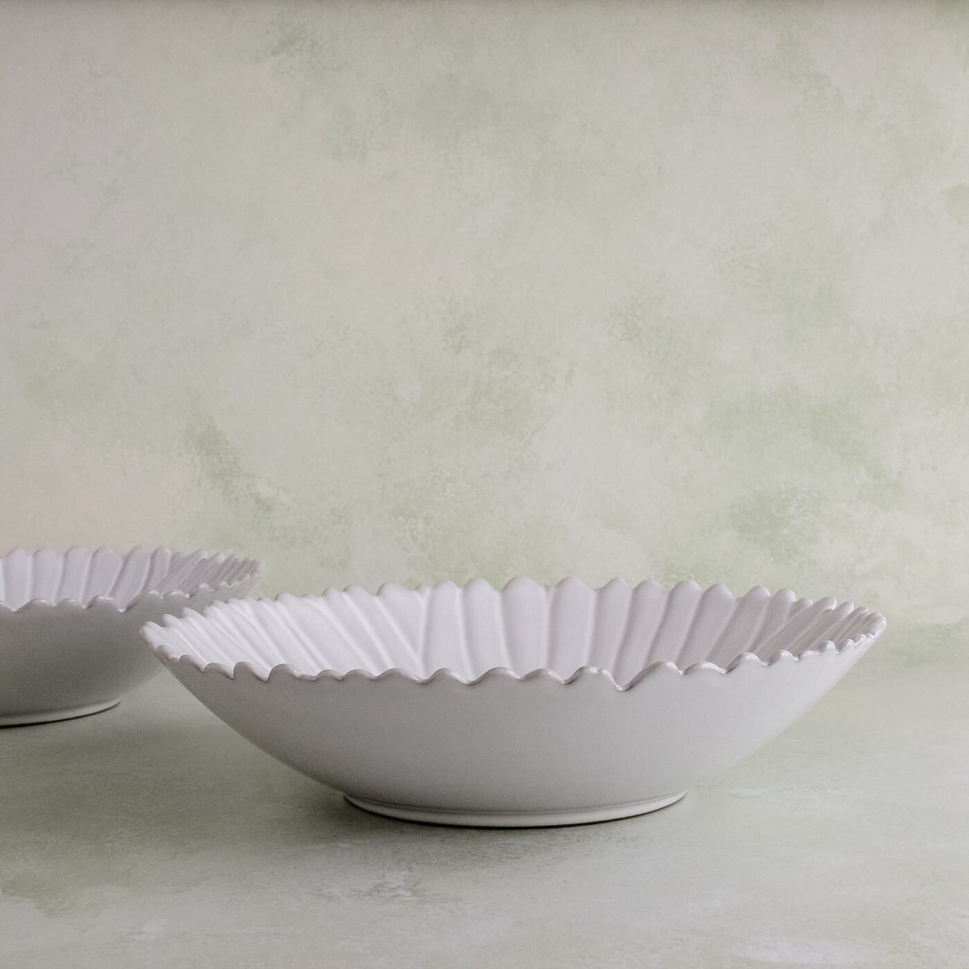 Girasole Grey Floral Serving Bowl - Faire Living