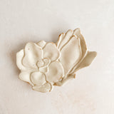 Cream Magnolia Stoneware Side Plate by Marumitsu Poterie Japan