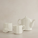 White Pungency Cream and Sugar Set by Marumitsu Pottery of Japan