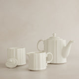White Pungency Cream and Sugar Set by Marumitsu Pottery of Japan