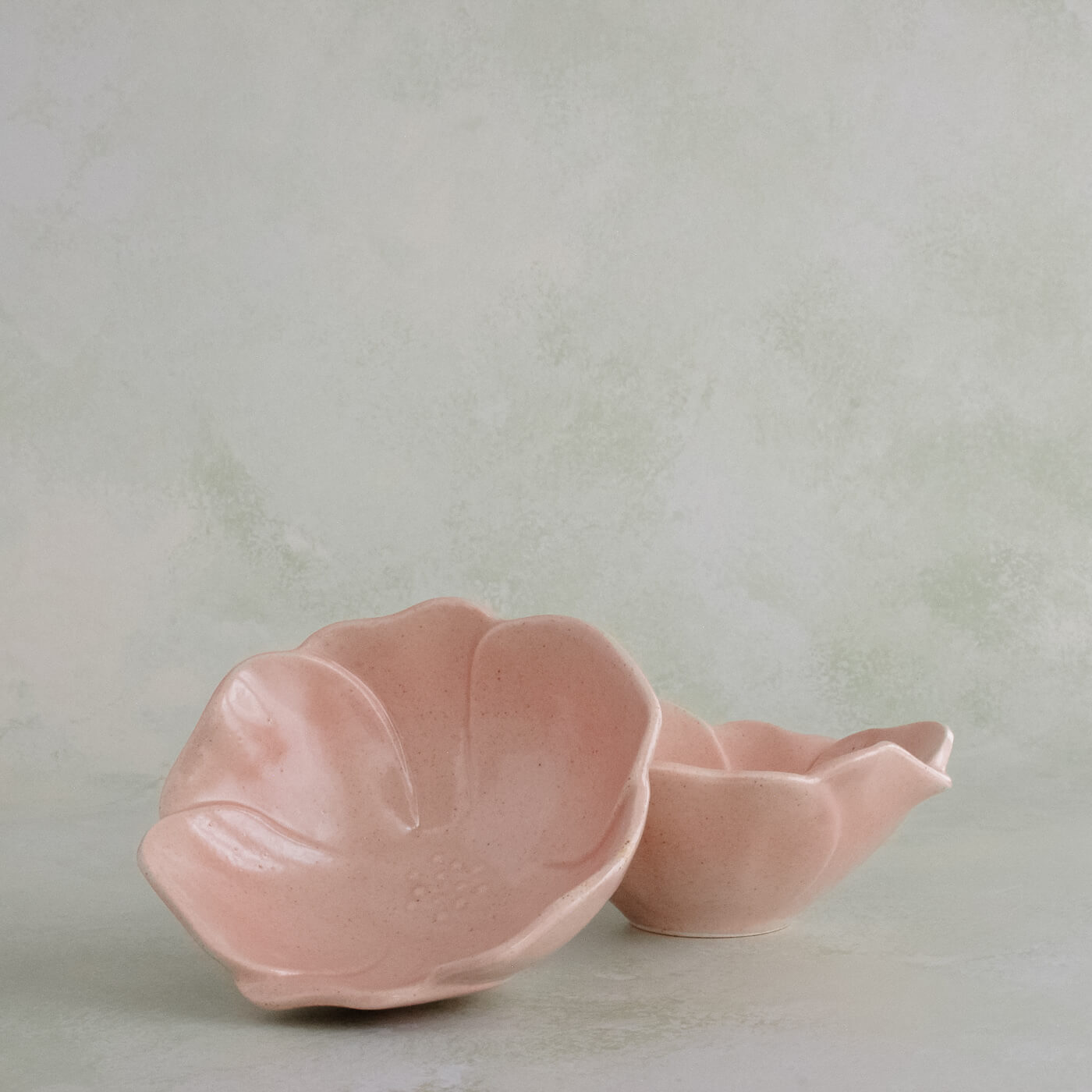 Pink Porcelain Flower Snack Bowls