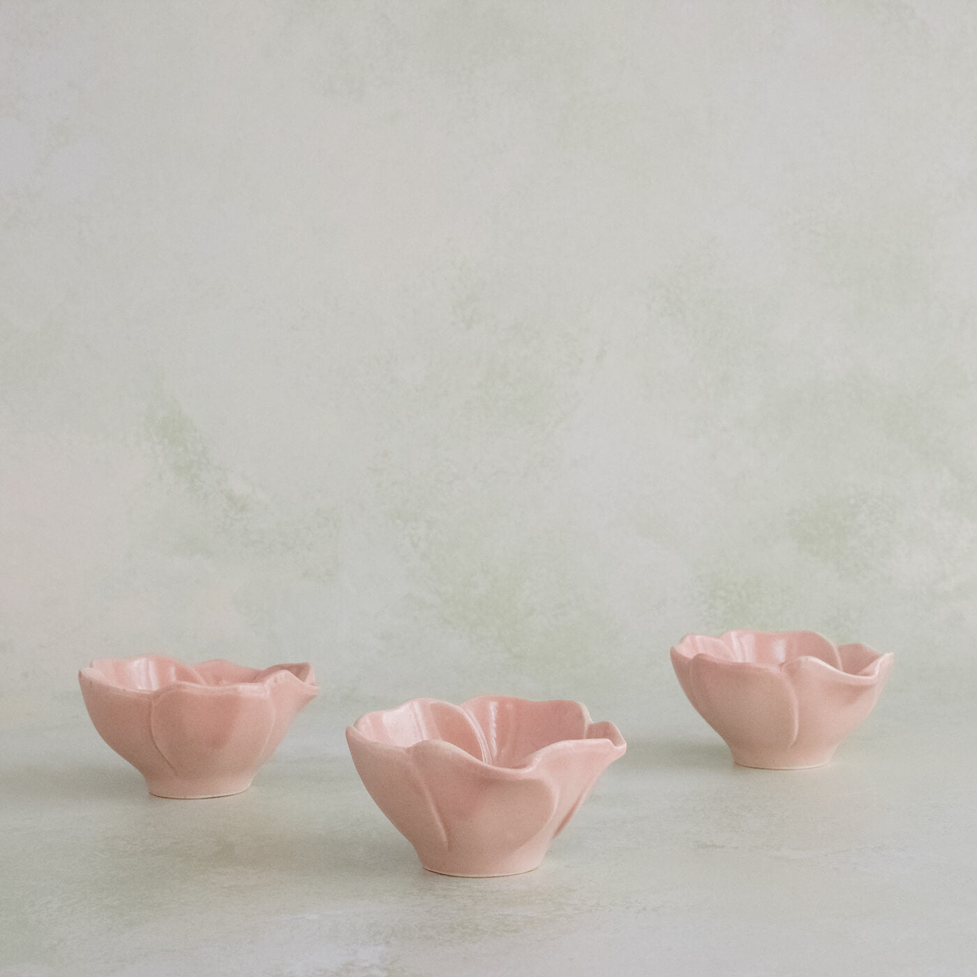 Pink Porcelain Flower Snack Bowls
