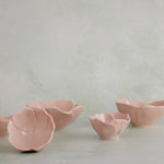 The Sazanka Pink Porcelain Flower Snack Bowls by Marumitsu Poterie