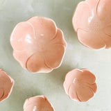 Pink Porcelain Flower Snack Bowls