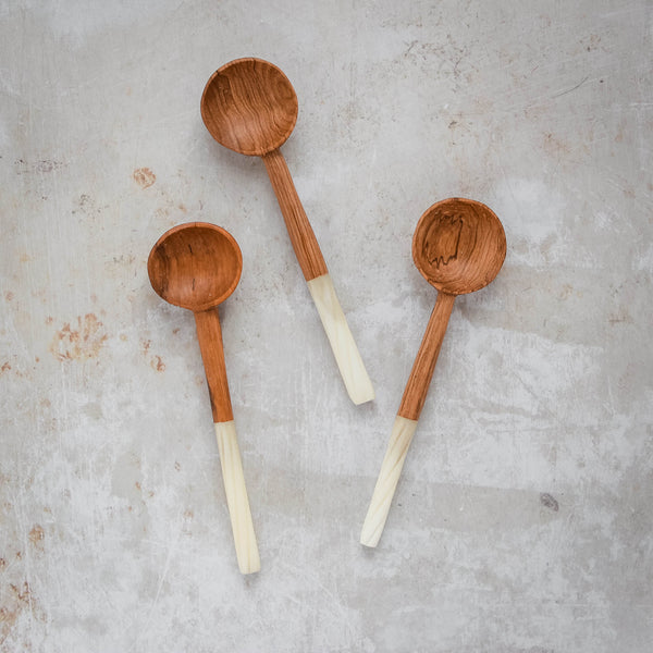 Spiral Handle Wild Olive Coffee Spoon