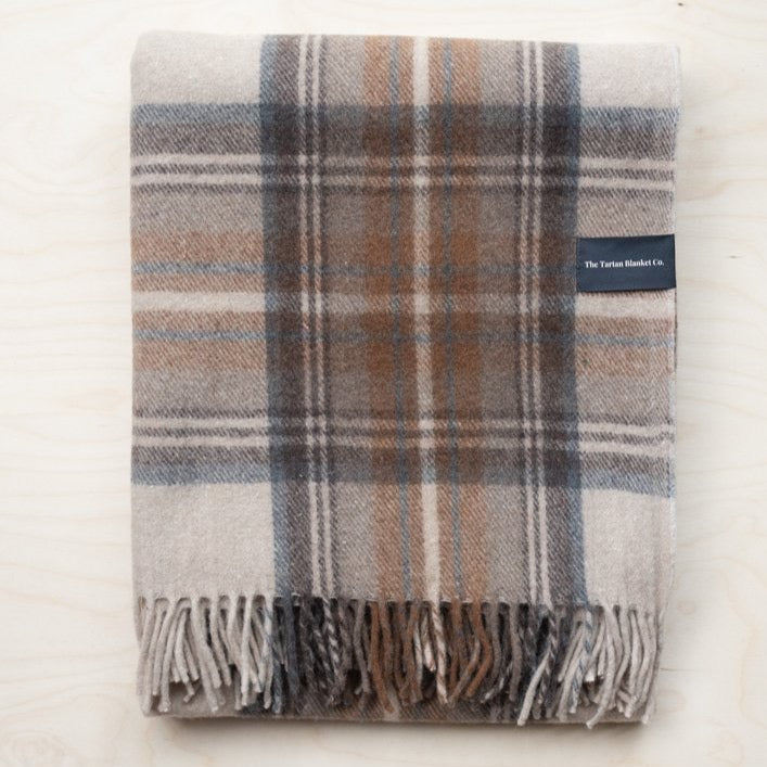 Recycled Wool Blanket in Stewart Tartan