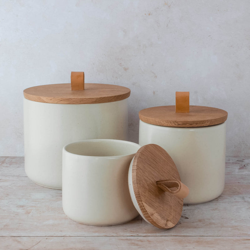 Pacifica Oak Lid Canisters