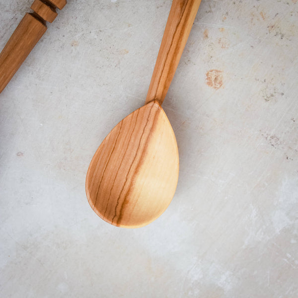 Wild Olive Wood Ring Handle Spoon